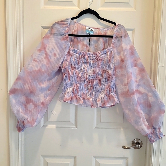 Puff Sleeves Long Sleeve Smocked Bodice Top - Future Collecti… - Picture 1 of 10